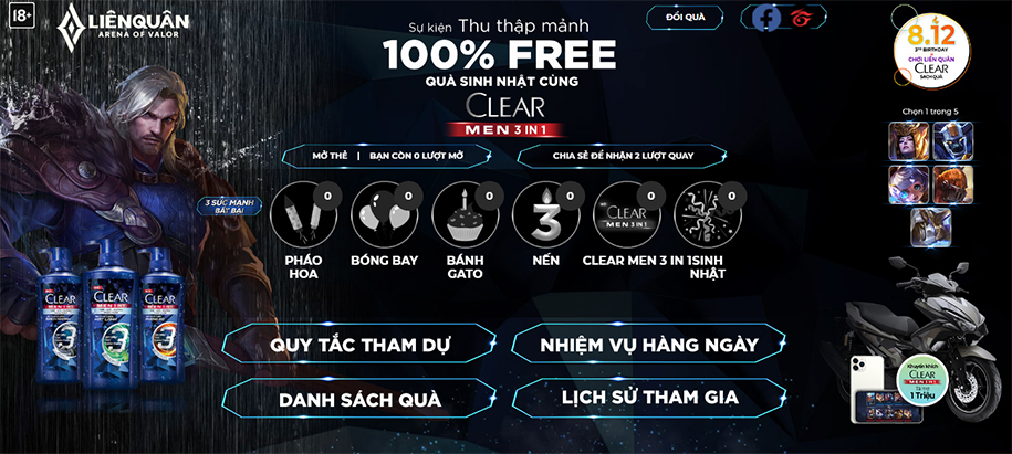 Sự kiện thu thập mảnh Liên quân 8/12: Mừng sinh nhật 3 tuổi
