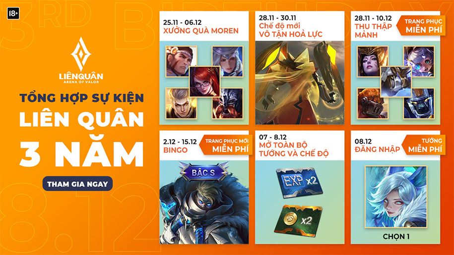 Vòng quay Bingo: Sự kiện hấp dẫn nhất mừng sinh nhật Liên Quân 3 tuổi