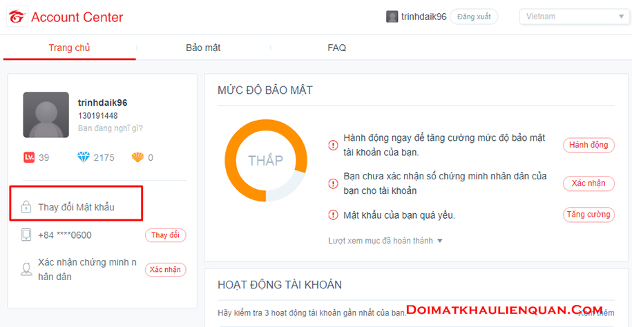 Cách đổi mật khẩu Liên quân Mobile Garena: Những điều cần biết