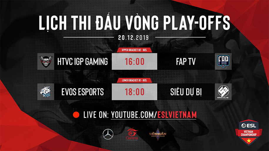Kết quả ESL Liên Quân vòng Playoffs: FAPTV và IGP Gaming vào chung kết