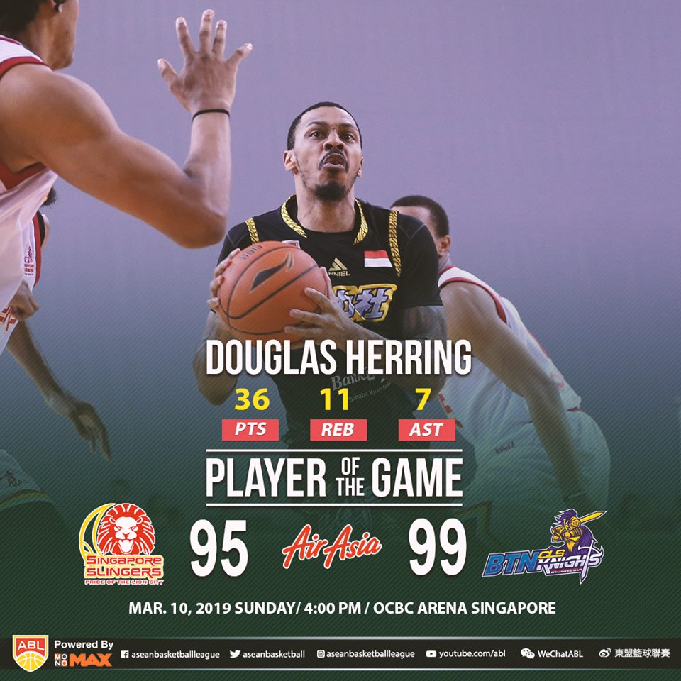 Singapore Slingers 95-99 CLS Knights: Chiến thắng nghẹt thở sau hiệp phụ Singapore Slingers 95-99 CLS Knights: Chiến thắng nghẹt thở sau hiệp phụ