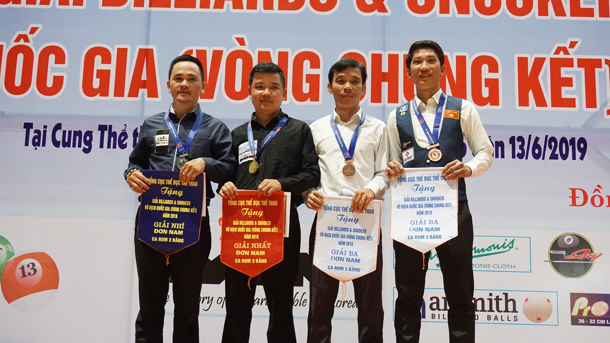 Kết quả VCK giải billiards & snooker VĐQG 2019