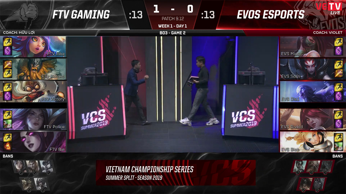 Trực tiếp VCS mùa hè 2019 tuần 1: EVOS vs FTV (16h00, 20/6) Trực tiếp VCS mùa hè 2019 tuần 1: EVOS vs FTV (16h00, 20/6)