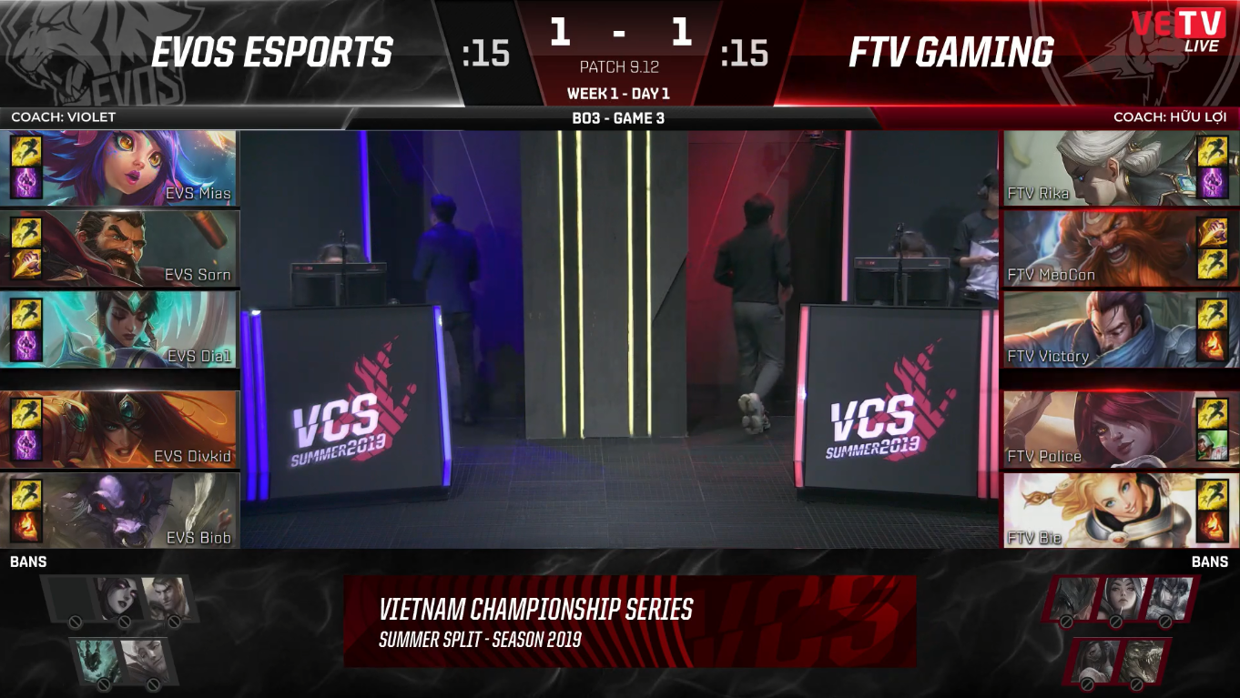 Trực tiếp VCS mùa hè 2019 tuần 1: EVOS vs FTV (16h00, 20/6) Trực tiếp VCS mùa hè 2019 tuần 1: EVOS vs FTV (16h00, 20/6)