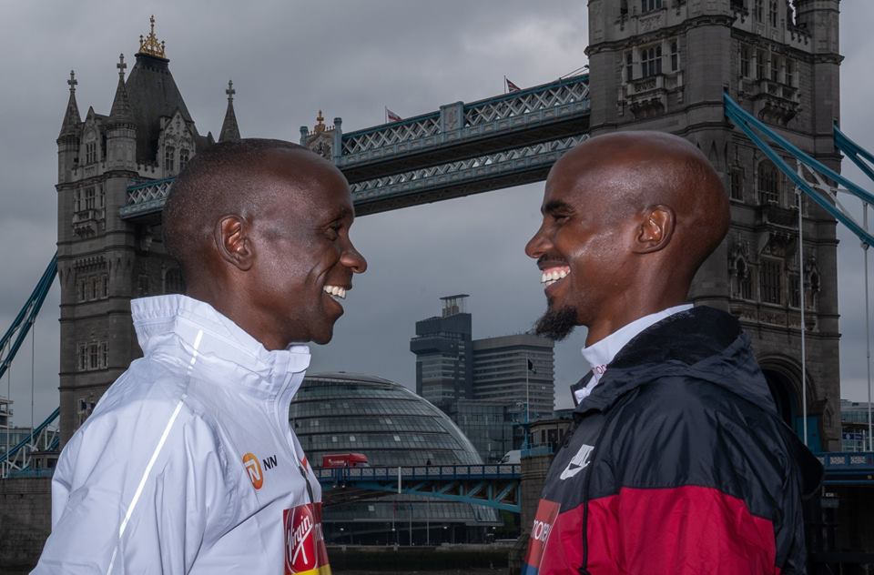 Mo Farah ngã sấp mặt hai lần trên máy chạy có tốc độ kỷ lục thế giới của Kipchoge
