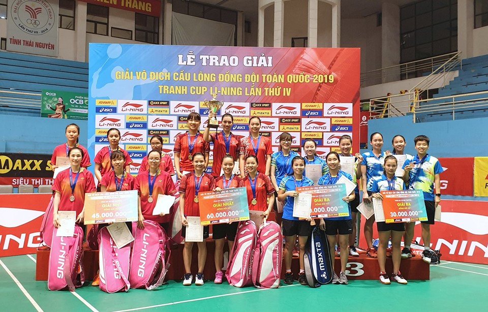 Nam TP.HCM, nữ Thái Bình vô địch Giải cầu lông đồng đội toàn quốc 2019