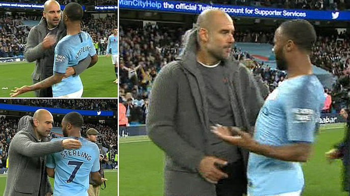 Sterling bị HLV Pep Guardiola lên lớp ngay sau khi lập hat-trick giúp Man City vô địch FA Cup