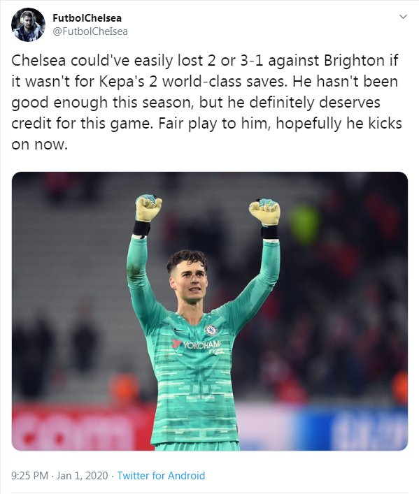 Kepa không lu mờ trước khung gỗ Chelsea dù lọt lưới từ siêu phẩm Kepa không lu mờ trước khung gỗ Chelsea dù lọt lưới từ siêu phẩm