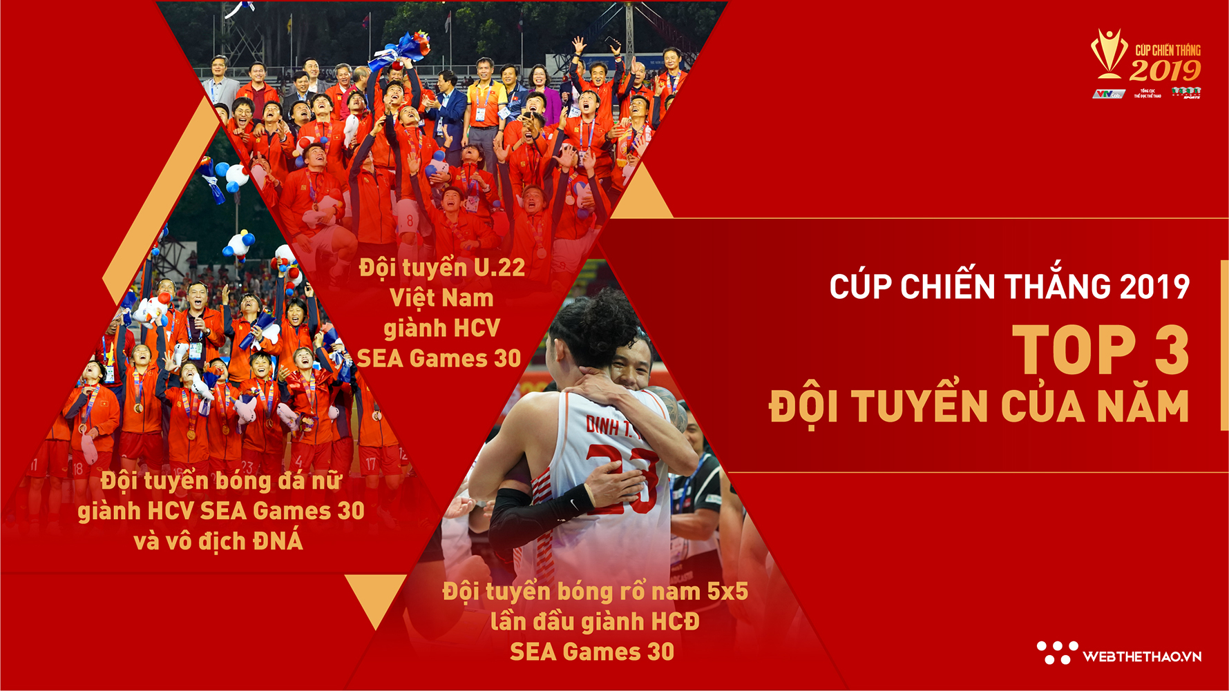 Top 3 đề cử Đội tuyển của năm Cúp Chiến thắng 2019