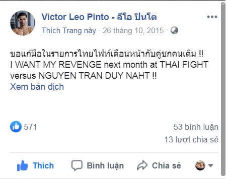 Cừu thù của Duy Nhất - Victor Pinto cập bến ONE Championship Cừu thù của Duy Nhất - Victor Pinto cập bến ONE Championship