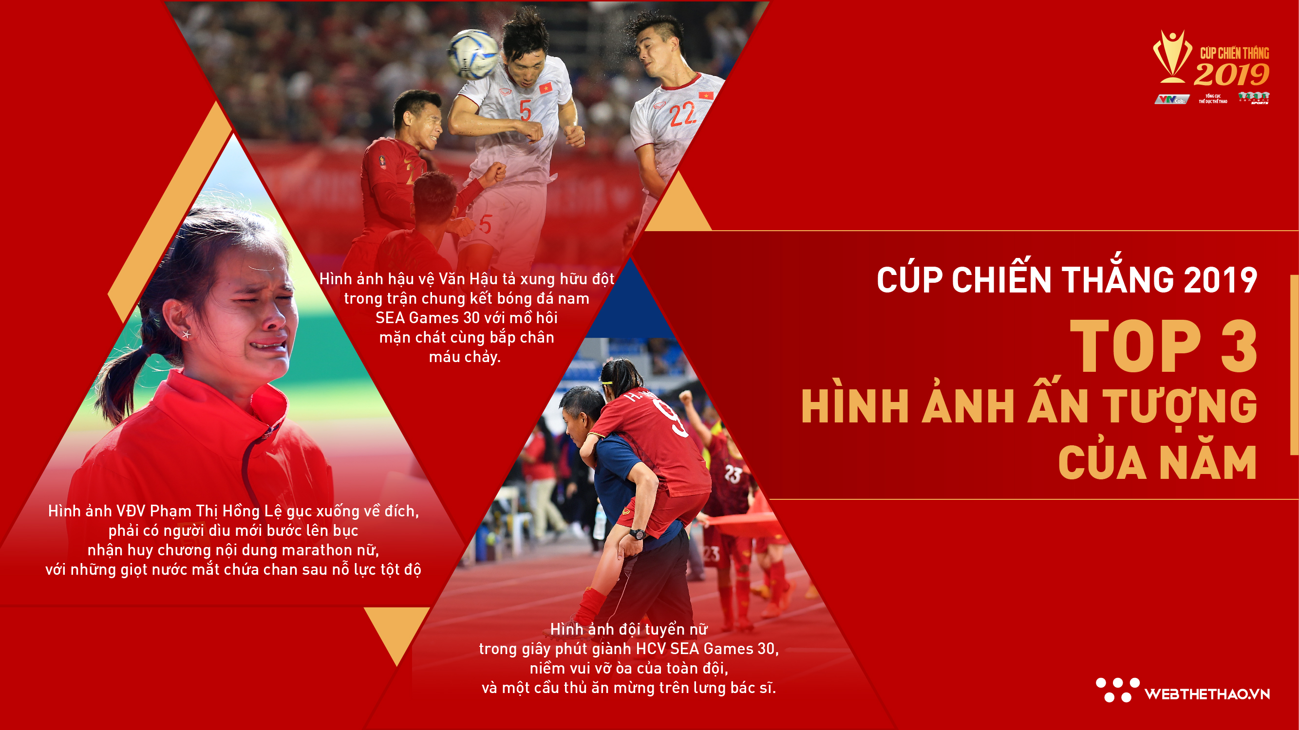 Top 3 đề cử Hình ảnh thể thao ấn tượng của năm Cúp Chiến thắng 2019