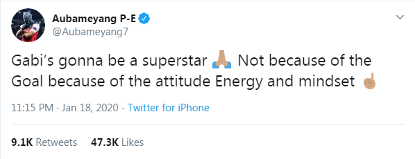 Aubameyang dự đoán về tương lai đàn em ghi bàn cho Arsenal
