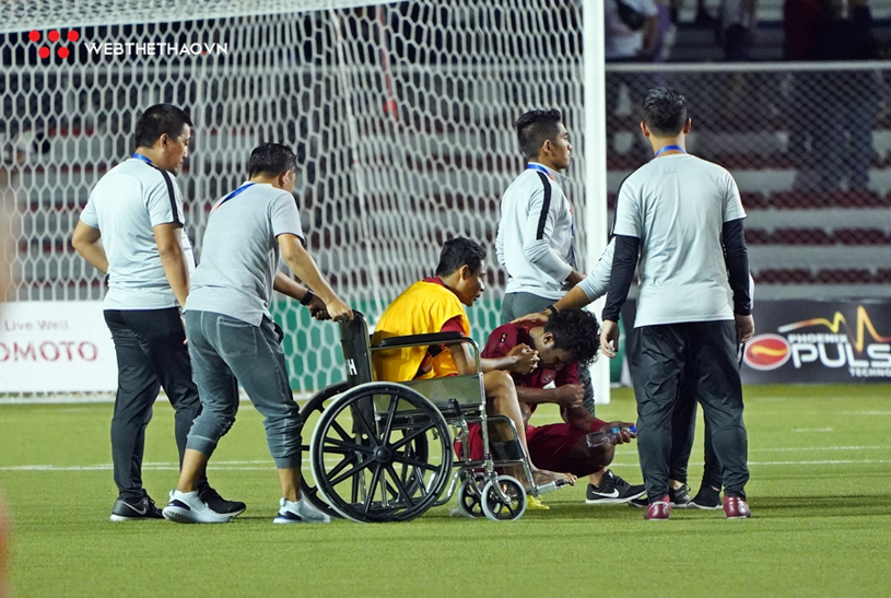 Cầu thủ va chạm với Văn Hậu tại SEA Games 30 đã hồi phục 80% thể lực