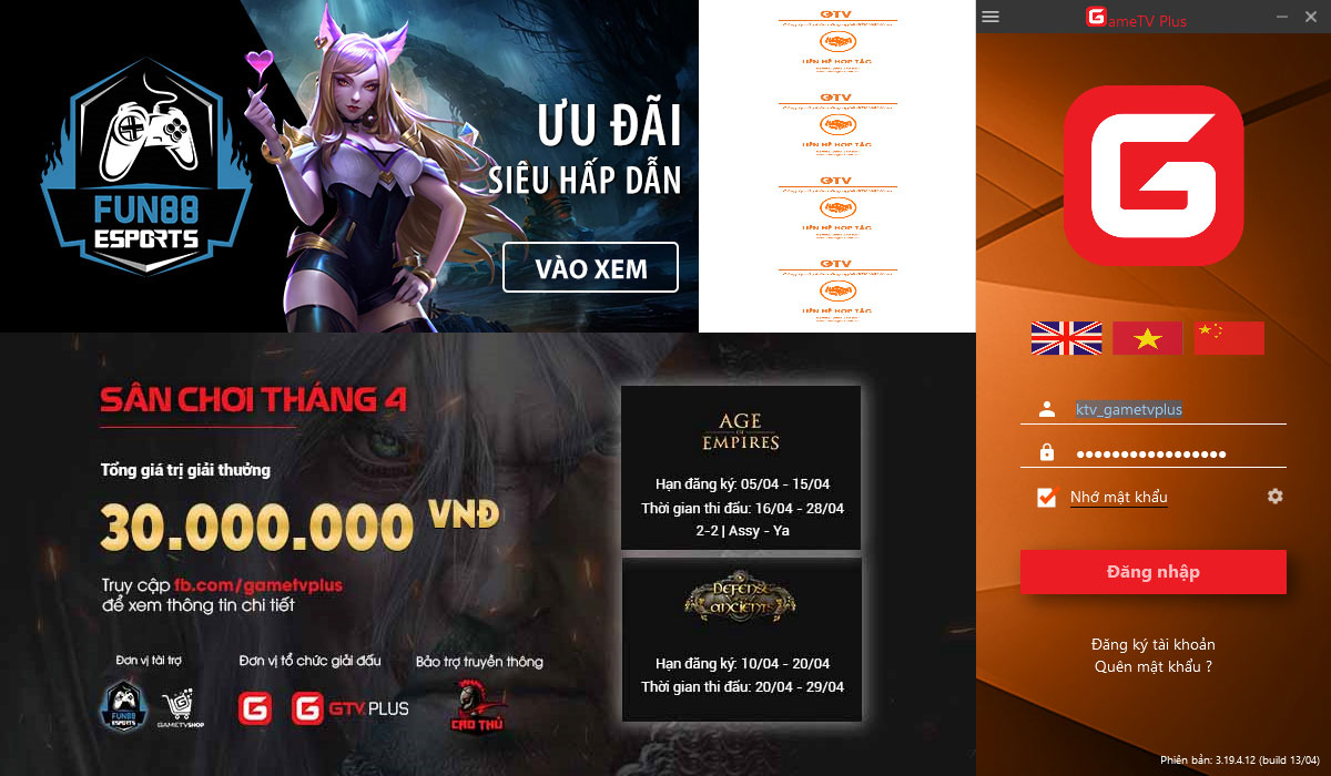 Cài đặt GameTV Plus, phần mềm chơi Dota, Đế Chế thay thế cho LAN Games