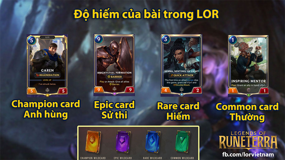 Các loại bài trong Huyền thoại Runeterra