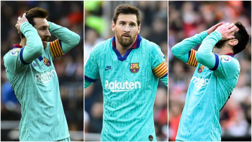 Messi san bằng kỷ lục tệ nhất về dứt điểm với Barca khi thua Valencia