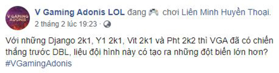 V Gaming Adonis - Những cậu trai 10x thách thức VCS
