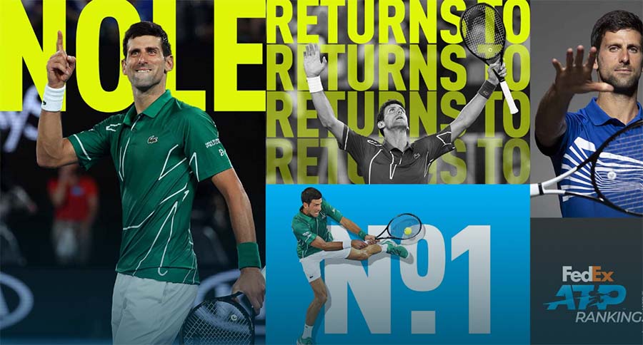 BXH quần vợt mới nhất: Djokovic đoạt lại số 1, Kenin đột phá Top 10