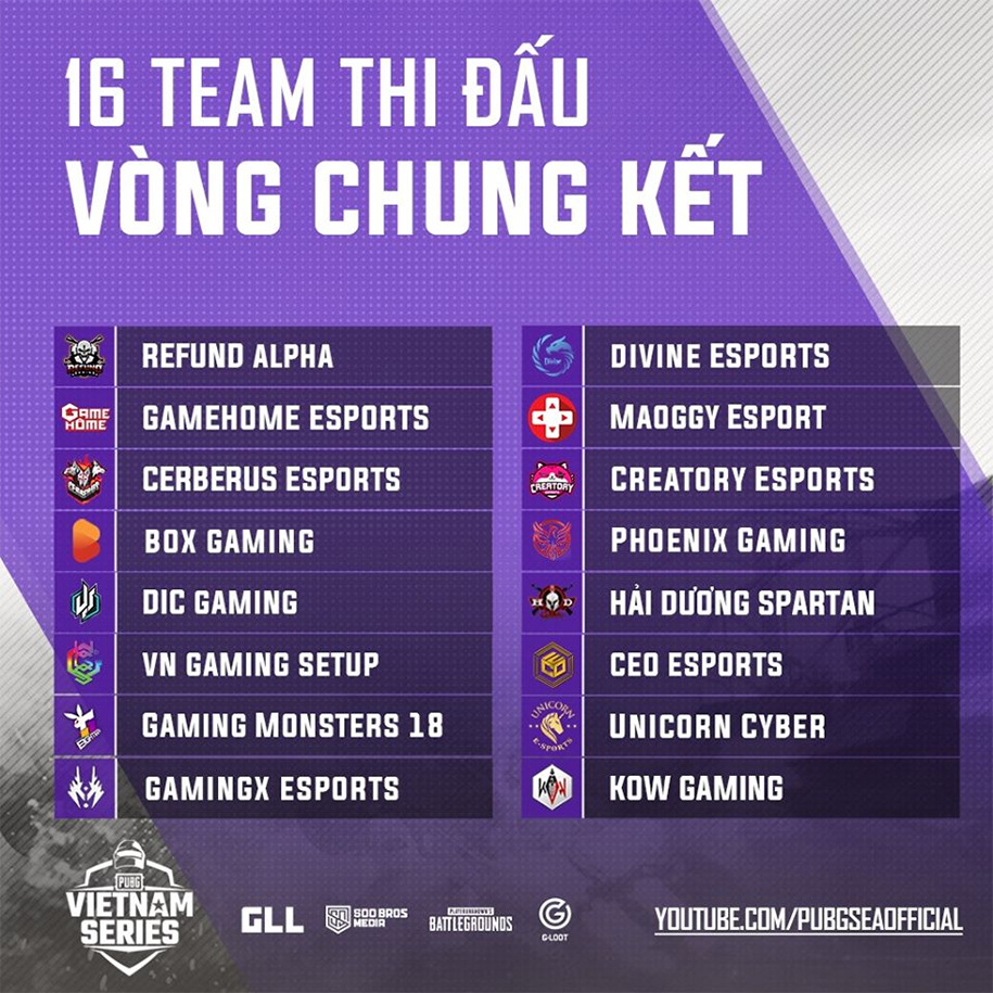 Danh sách 10 đội tuyển lọt vào PUBG Vietnam Series Spring 2020 vòng chung kết (P2)