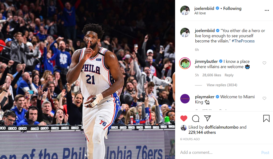Thừa nước đục thả câu, Jimmy Butler lộ liễu câu kéo Joel Embiid về Heat?