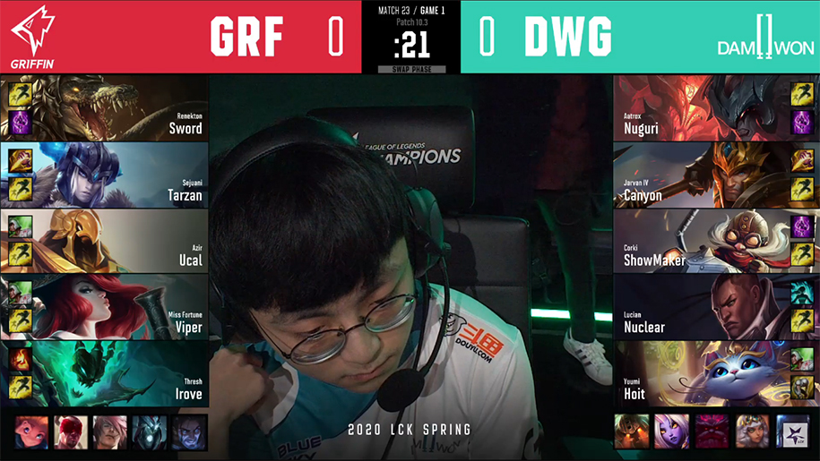 Kết quả LCK Mùa Xuân 2020 hôm nay 20/2: Viper không gánh nổi GRF
