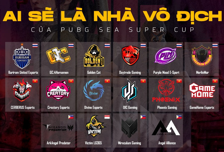 Lịch thi đấu PUBG SEA Super Cup - Tấm vé cuối cùng tới PGS Phase 1