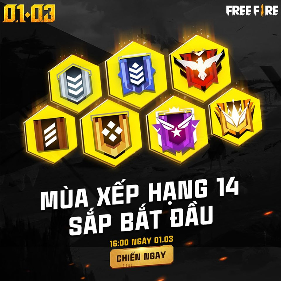 Free Fire xác nhận thời gian bắt đầu xếp hạng mùa 14