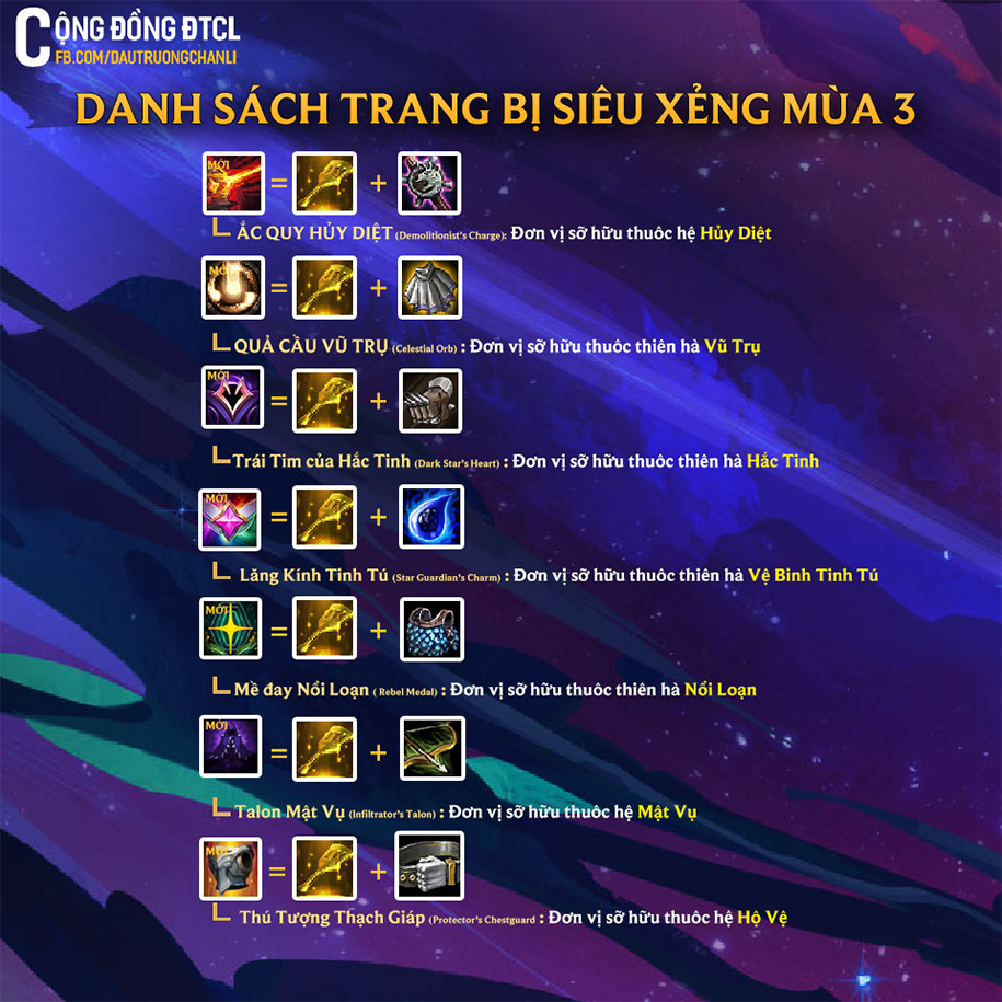 Những cách ghép đồ Đấu Trường Chân Lý mùa 3