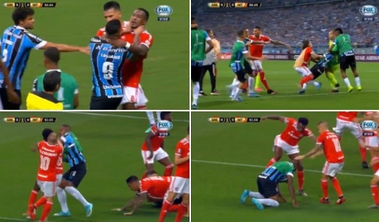 Sốc: 8 thẻ đỏ được rút ra ở trận derby Brazil tại Copa Libertadores