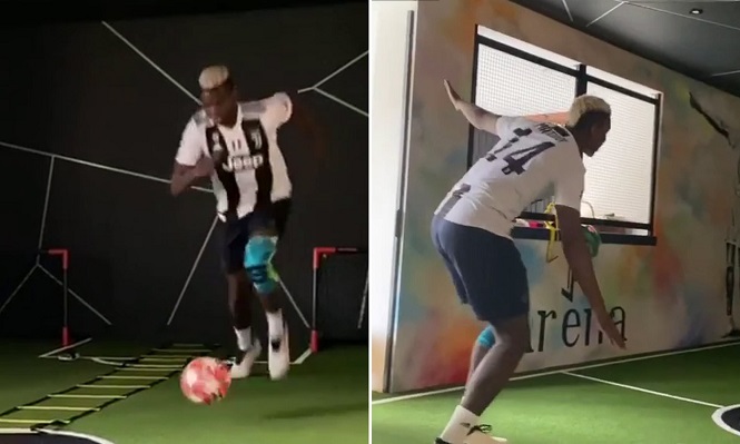 Vì sao Pogba mặc áo Juventus khi tập luyện với MU?