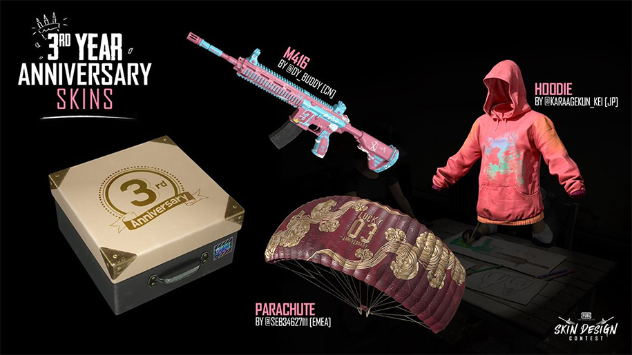 PUBG tặng skin free mừng sinh nhật 3 tuổi