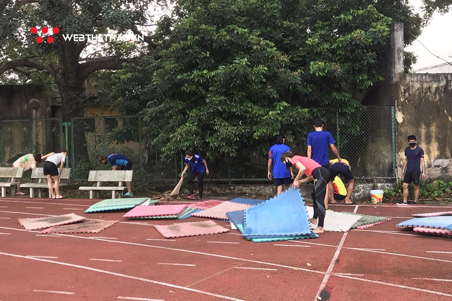 Sao điền kinh tổng vệ sinh đại bản doanh Nhổn phòng tránh dịch COVID-19