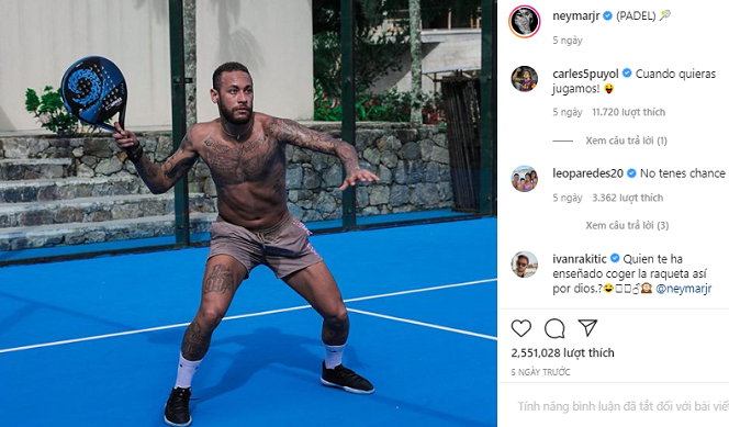 Neymar đăng bức ảnh gây tranh cãi khi cách ly trong biệt thự