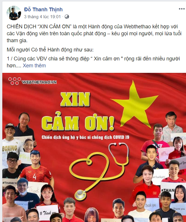 Giới “quần đùi áo số” Việt gửi lời “Cảm ơn” y, bác sĩ chống dịch COVID-19