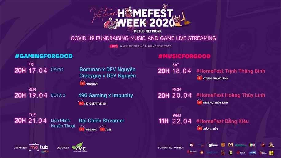 VIETNAM #HOMEFEST WEEK 2020: Esports chung tay đánh bại COVID-19 VIETNAM #HOMEFEST WEEK 2020: Esports chung tay đánh bại COVID-19