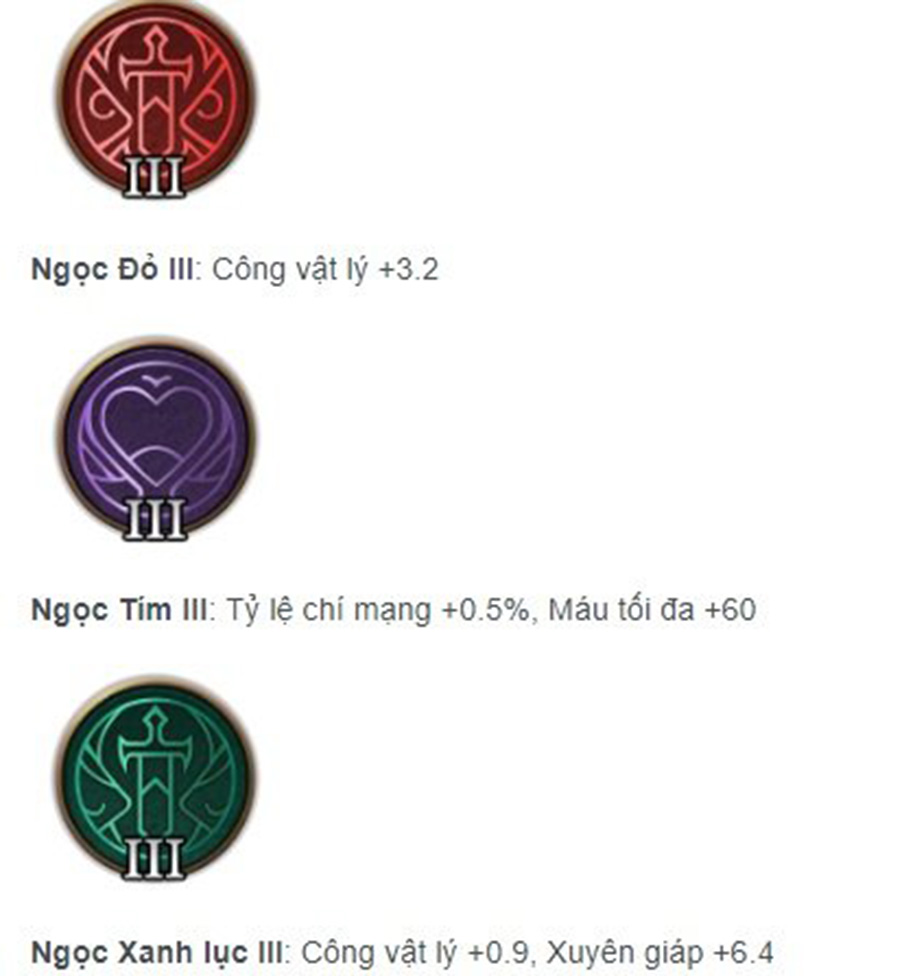 Bảng ngọc và cách lên đồ Triệu vân đi rừng Liên quân mùa 14