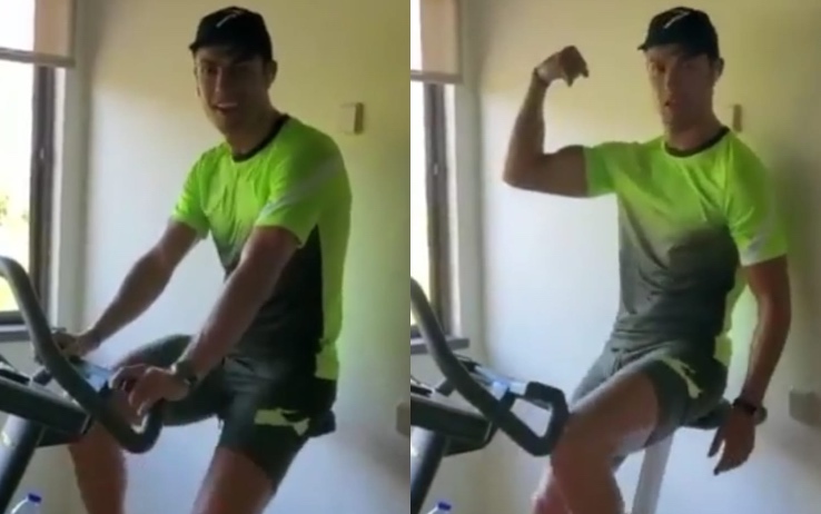 Cristiano Ronaldo đạp xe “tóe lửa” chờ ngày trở lại Italia