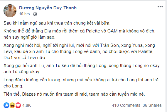 Tin chuyển nhượng LMHT 1/5: Blazes muốn rời GAM