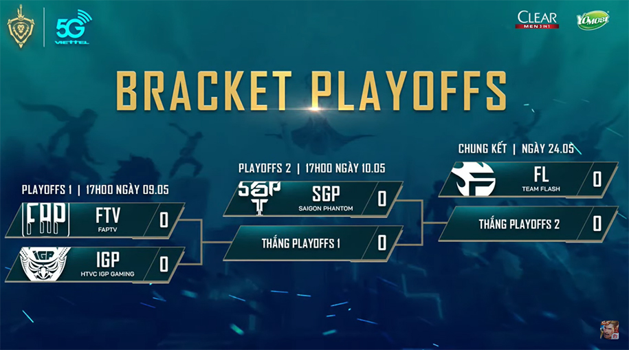 Lịch thi đấu Đấu Trường Danh Vọng Mùa Xuân 2020 vòng Playoffs