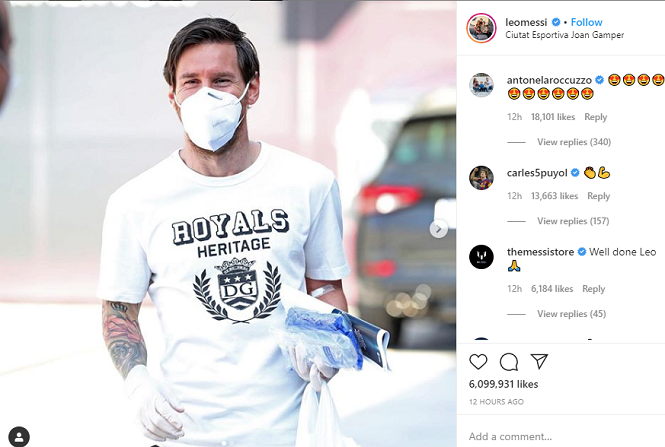 Chiếc áo hàng hiệu của Messi khi xét nghiệm COVID-19 có giá bao nhiêu? Chiếc áo hàng hiệu của Messi khi xét nghiệm COVID-19 có giá bao nhiêu?
