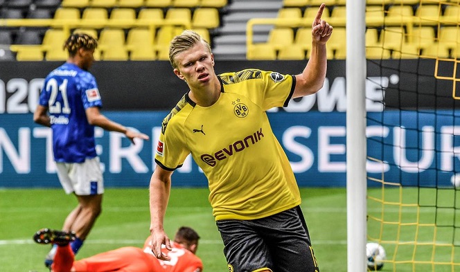 Haaland tạo dấu mốc ghi bàn mới với Dortmund ở Bundesliga