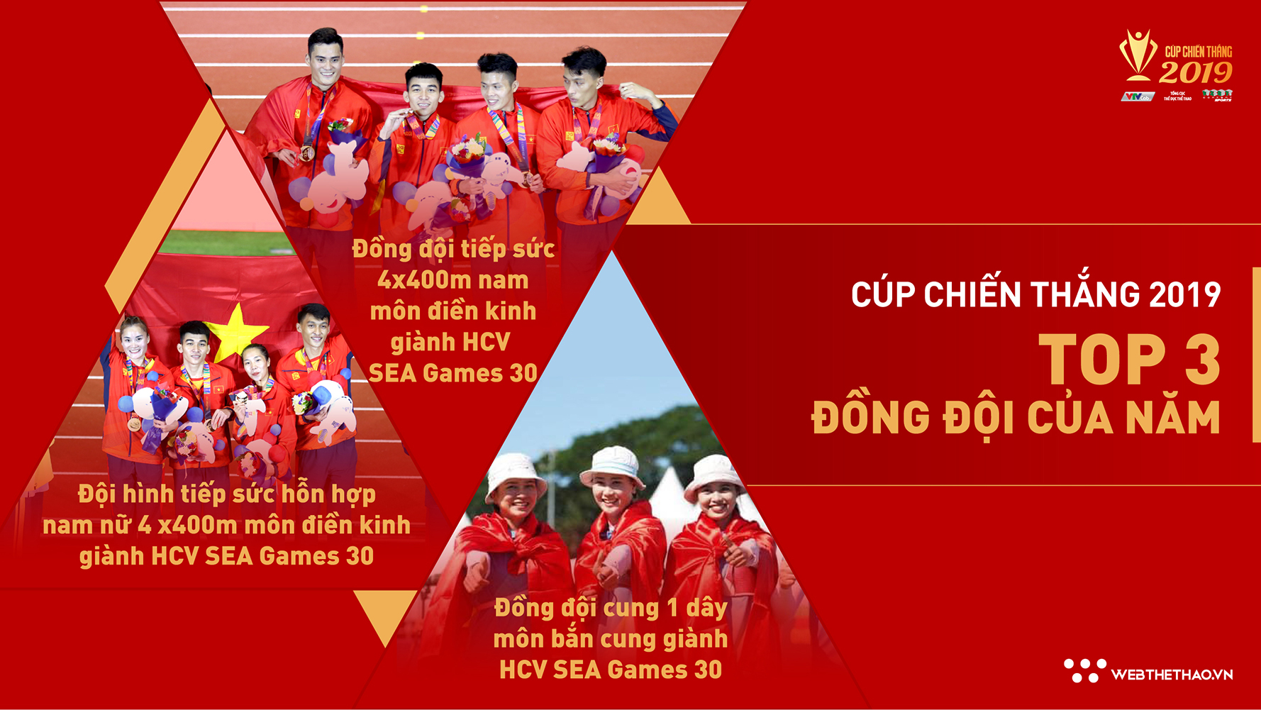 Đẹp rạng rỡ như các nữ VĐV bắn cung trong Top 3 đề cử Đồng đội của năm Cúp Chiến thắng 2019