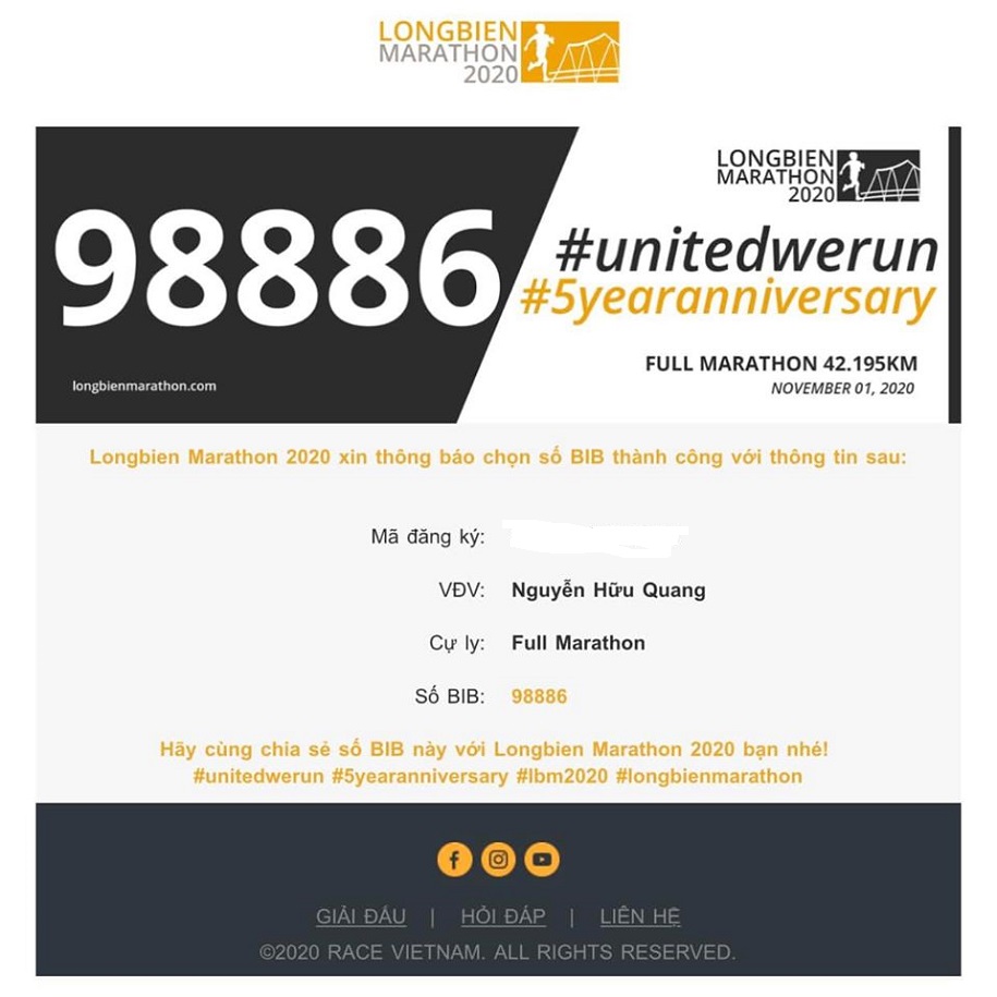 Đầu năm, runner đua nhau khoe số BIB đẹp Long Bien Marathon 2020 Đầu năm, runner đua nhau khoe số BIB đẹp Long Bien Marathon 2020