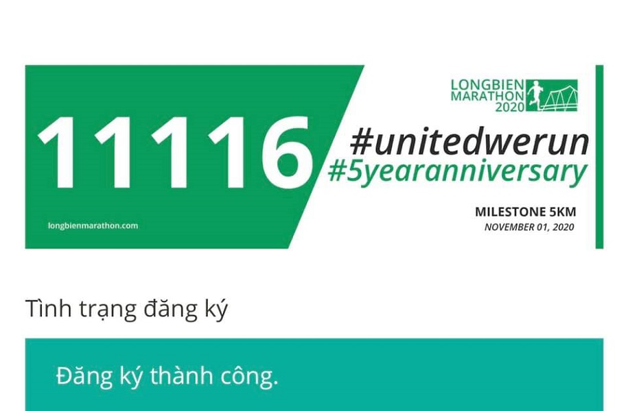 Đầu năm, runner đua nhau khoe số BIB đẹp Long Bien Marathon 2020 Đầu năm, runner đua nhau khoe số BIB đẹp Long Bien Marathon 2020