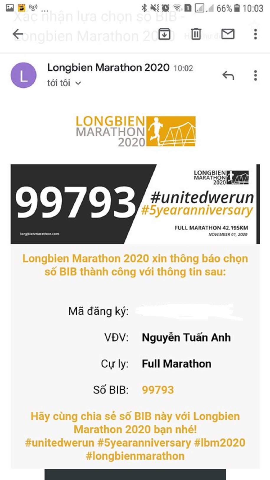 Đầu năm, runner đua nhau khoe số BIB đẹp Long Bien Marathon 2020 Đầu năm, runner đua nhau khoe số BIB đẹp Long Bien Marathon 2020