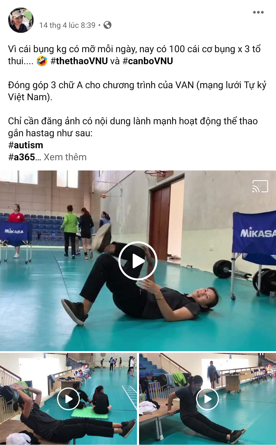 Sao bóng chuyền chia sẻ hashtag “3 chữ A” ủng hộ trẻ tự kỷ Sao bóng chuyền chia sẻ hashtag “3 chữ A” ủng hộ trẻ tự kỷ