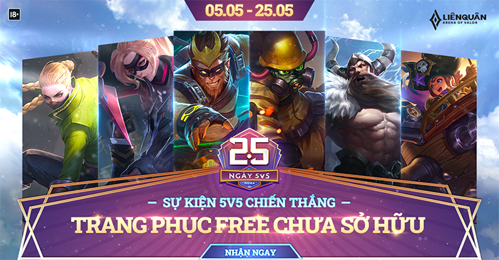 Nhận quà Liên Quân miễn phí từ sự kiện ngày Moba