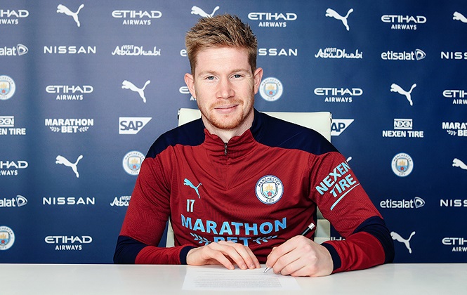 De Bruyne nhận lương cao nhất Ngoại hạng Anh khi gia hạn với Man City