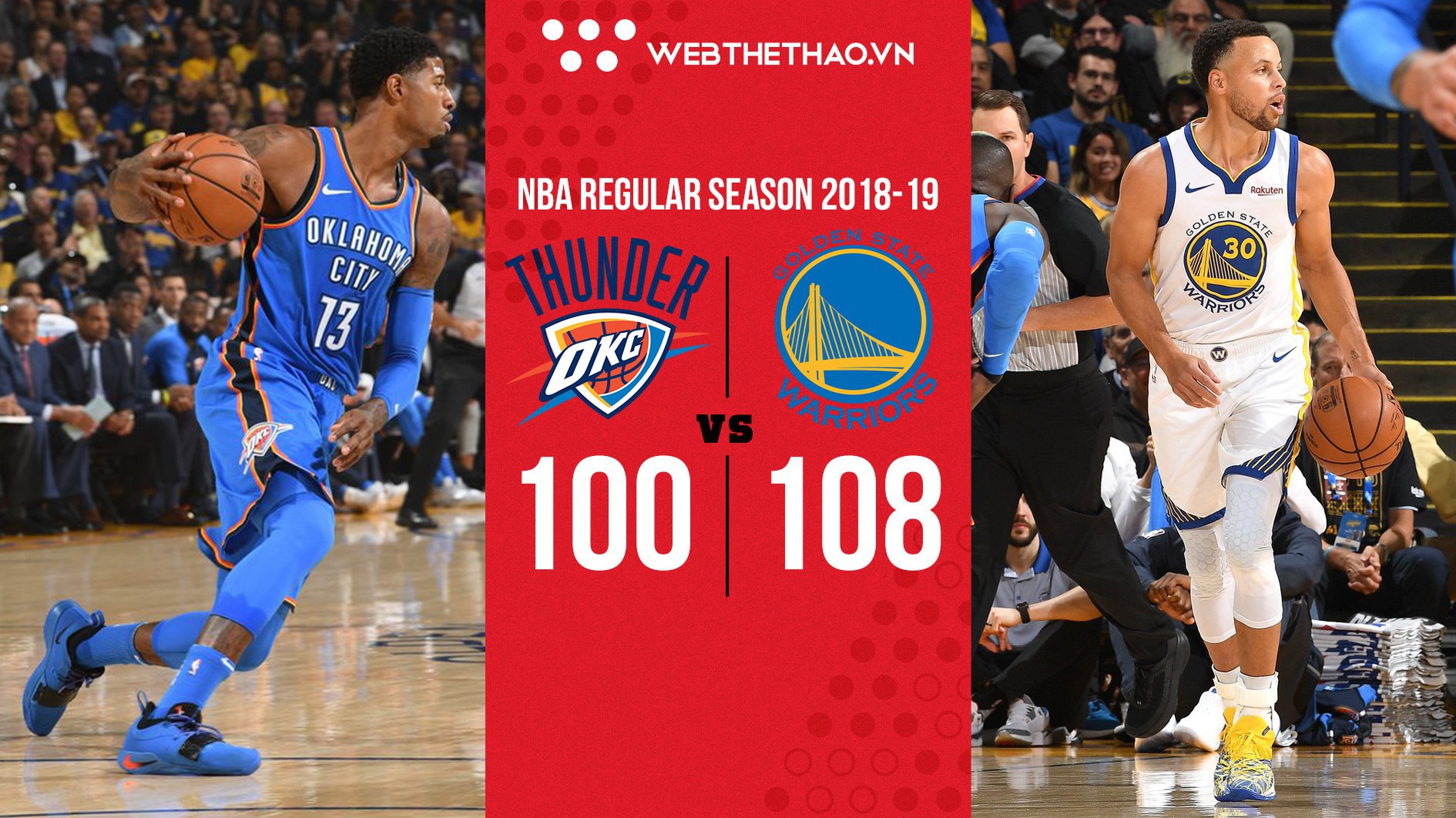 Stephen Curry rực sáng, ném cháy rổ OKC trong ngày Golden State Warriors nhận nhẫn vô địch