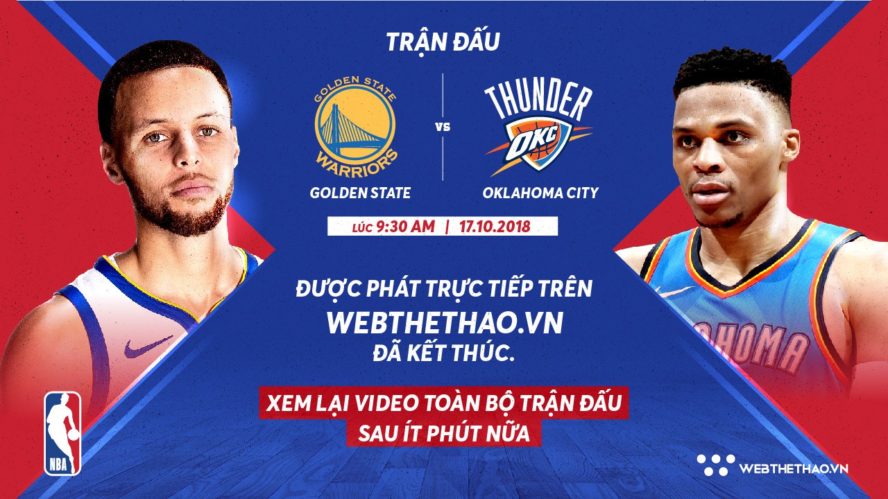 Kết quả trực tiếp NBA 2018-19: Golden State Warriors 108-100 Oklahoma City Thunder